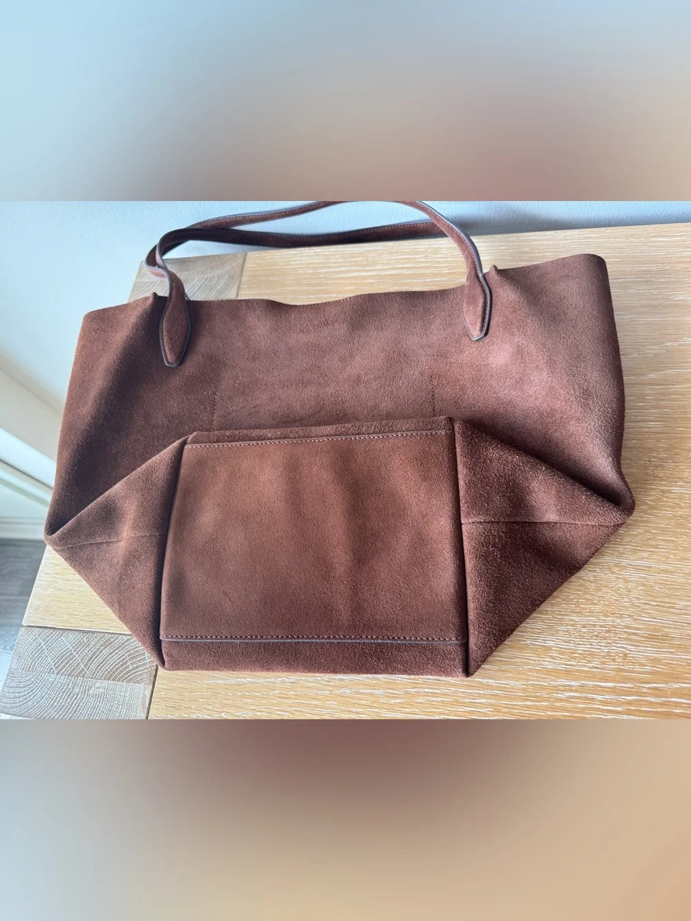 NWT! MADEWELL The Shopper Tote in Suede, Soft Mahogany Brown NR388 Oversized Bag - Picture 10 of 16